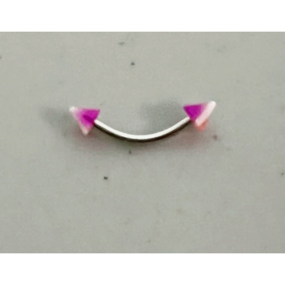 Silver Spiked Curved Barbell Hoop Body Jewelry Helix Tragus Ear Earring